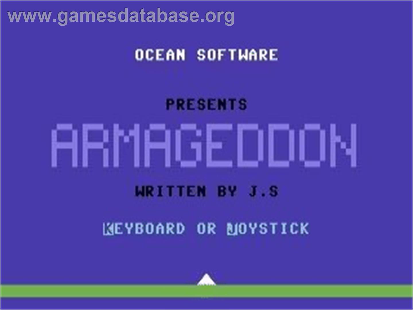 Armageddon [Preview] - Commodore 64 - Artwork - Title Screen
